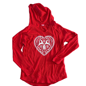 NWT Holiday Time Red Hooded Reindeer Christmas Sweatshirt Size small